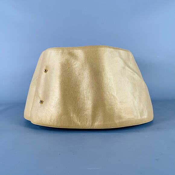 CHARLES JOURDAN Vintage Gold Silver Two Tone Leather Wide Belt main image 3